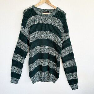 Vintage Botany 500 Oversize Stripe Crewneck Pullover Acrylic Grandpa USA